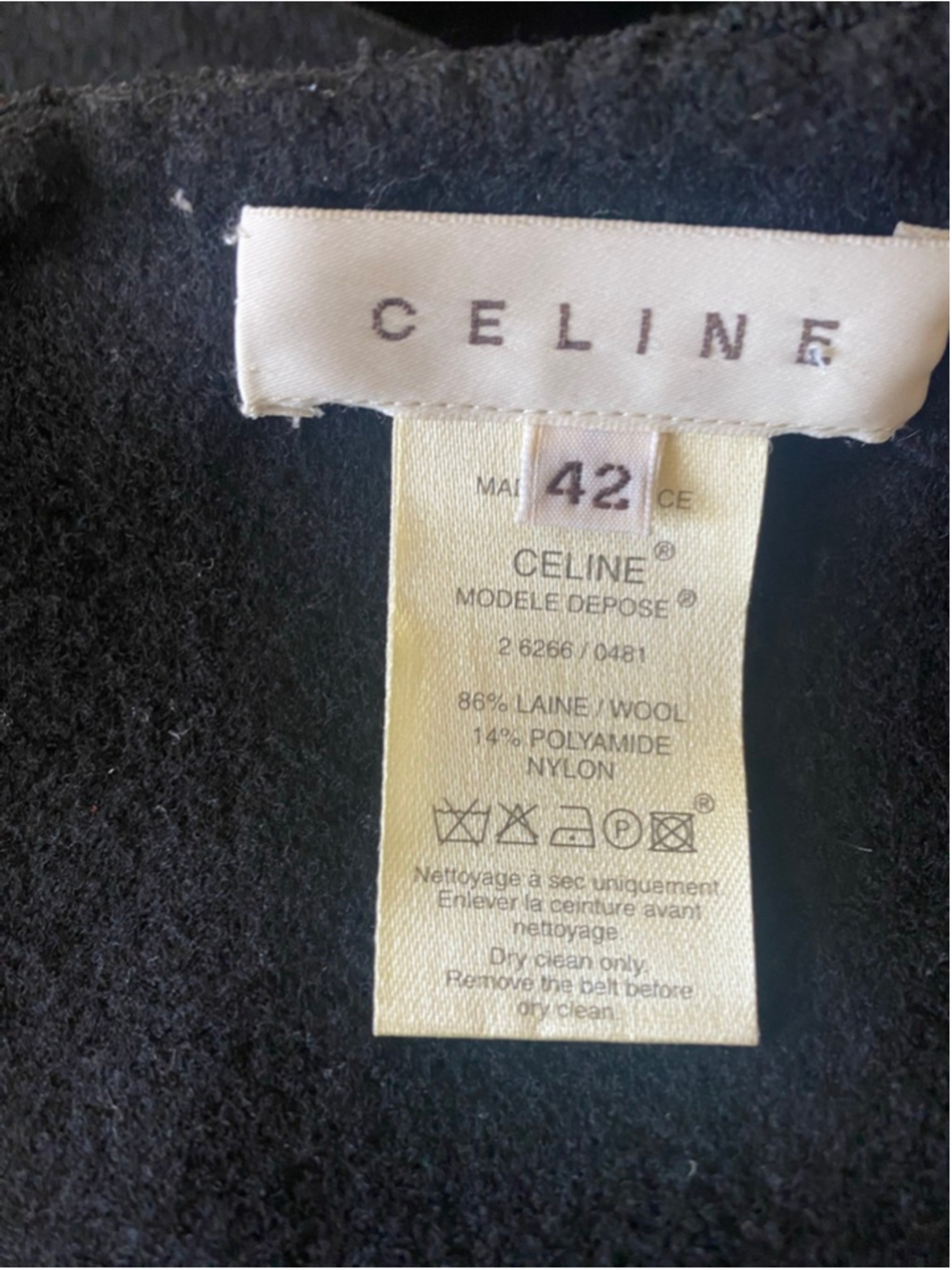 Women's Celine Black Wool Blend Cropped Blazer Jacket US 10/42 & Matching Dress - Picture 8 of 13